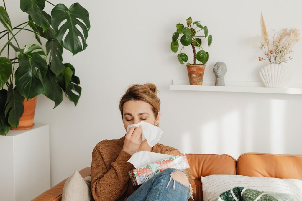 woman with allergy